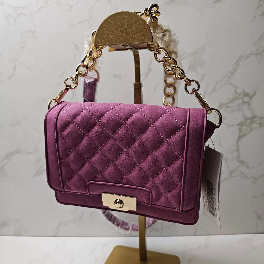 JustFab Plum Purple Quilted Crossbody Handbag NWT
